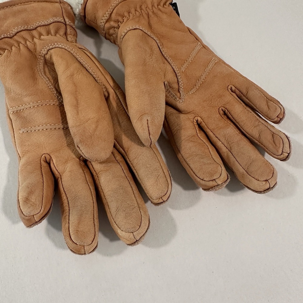 Hestra Deerskin Primaloft Gloves Women 7 Tan Deerskin Lamb Fur - Picture 9 of 9
